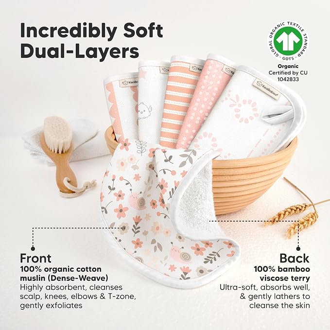 6-Pack Cotton Baby Washcloths for Newborn - Image 2