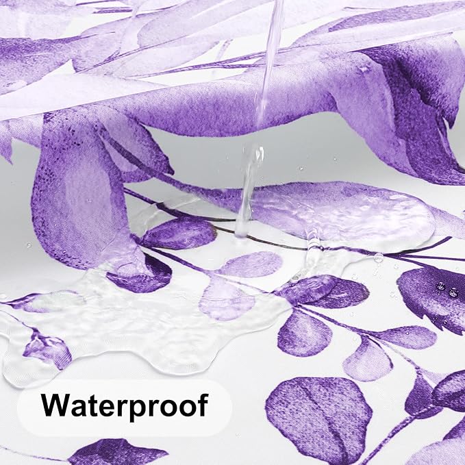 Colorful Star Purple Eucalyptus Waterproof Shower Curtain Set - Image 3