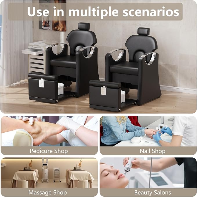 Pedicure Station for Nail Tech, Reclining Pedicure Chair - Image 9