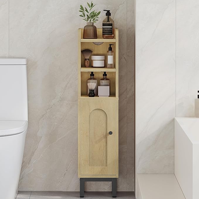 Bathroom Storage Cabinet, Small Corner Floor Cabinet by Hzuaneri
