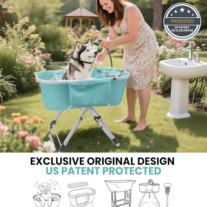 Dog Bathtub, Portable & Elevated Dog Bath Tub - Image 2