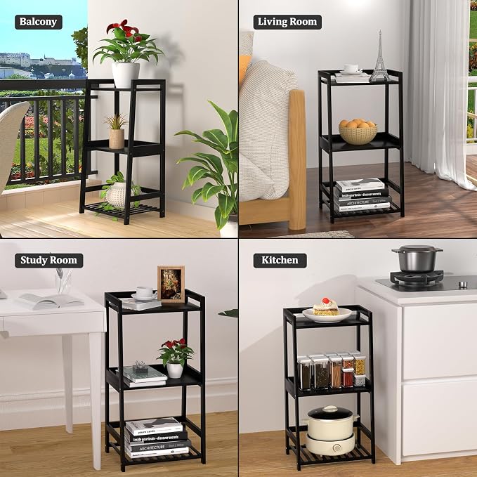 3 Tier Bamboo Bathroom Shelves, Ladder Shelf - Image 6