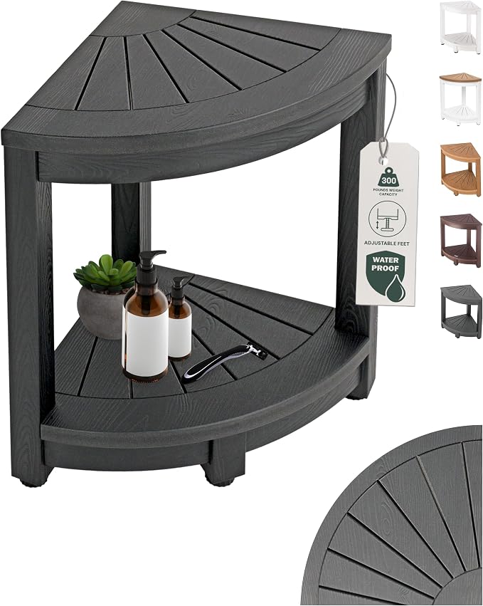 Plastic Corner Shower Stool by ROHKEX