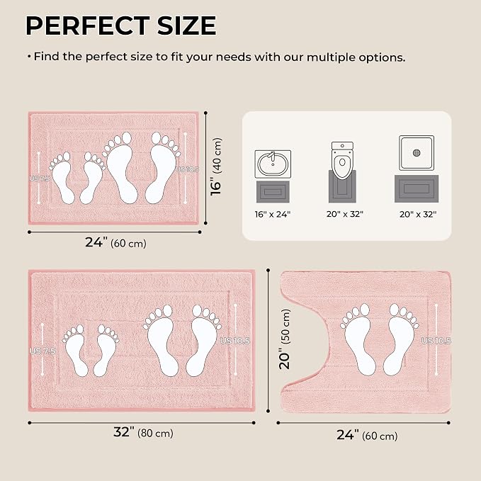 GRANNY SAYS Bathroom Rugs Sets 3 Piece, Soft Absorbent Microfiber Bath Mats - Image 2