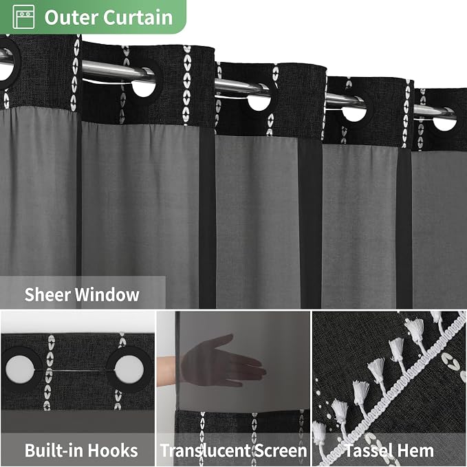 No Hook Stall Shower Curtain - Image 4