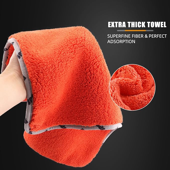 SPTA Car Microfiber Towels, Upgraded 1200gsm Ultra-Thick Cars Drying Towel - Image 4