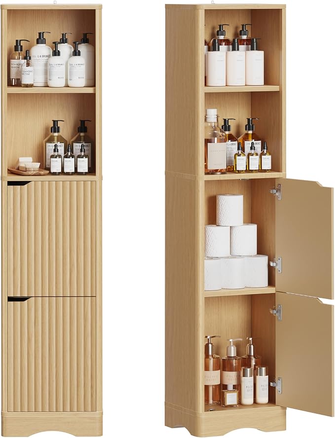 67" Tall Bathroom Organizer and Storage, Narrow Storage Cabinet by Unknown