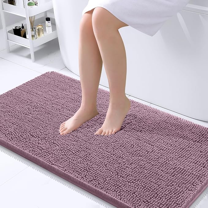 OLANLY Bathroom Rugs 44x24, Extra Soft Absorbent Chenille Bath Rugs, Rubber by OLANLY