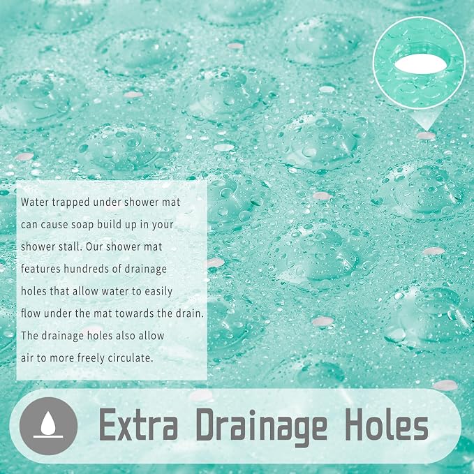 Yimobra Shower Stall Mat Non Slip, 21x21 Inch, Soft Square Bath Mat - Image 4