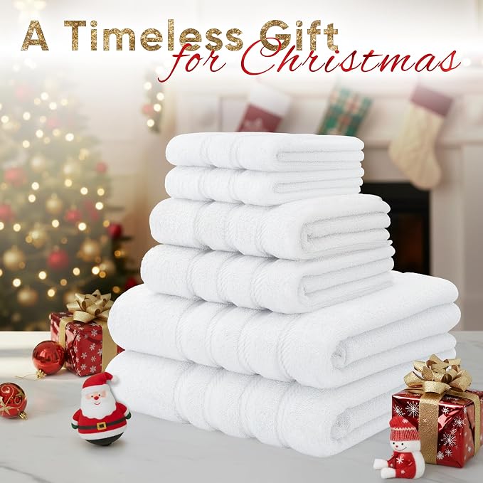 American Soft Linen Luxury 6 Piece Towel Set, 2 Bath Towels 2 Hand Towel 2 - Image 2