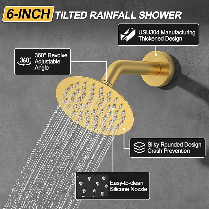 Shower Faucet Set, High Pressure Rainfall Shower Head - Image 5