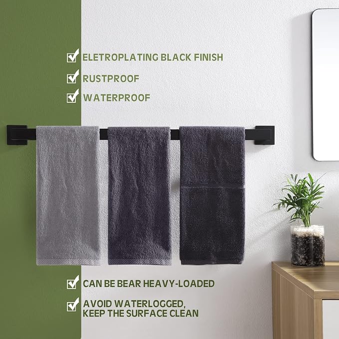 KOKOSIRI 32-Inch Single Towel Bar, Bathroom Kitchen Towel Holder, Wall Mounted - Image 5