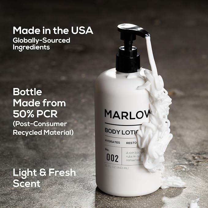 MARLOWE. No. 002 Body Lotion 15 oz Pump, Revitalizing Dry Skin Lotion - Image 4