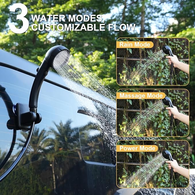Portable Shower for Camping, Rechargeable Camping Shower Pump - Image 4