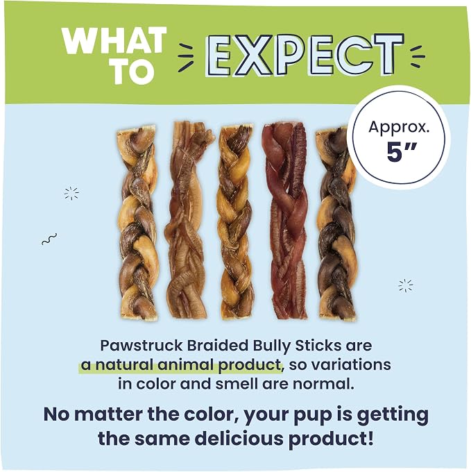 Pawstruck Natural 5” Braided Bully Sticks - Image 6