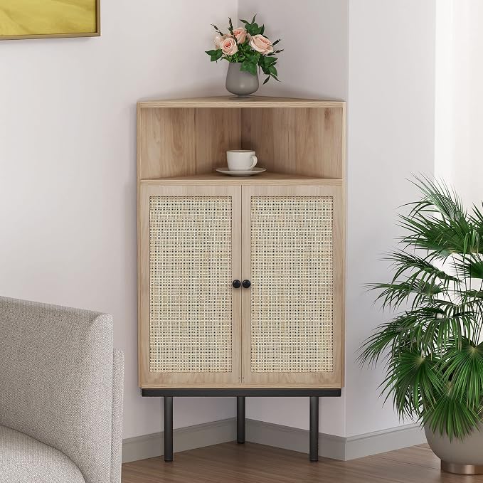 XIAO WEI 39 Inch Boho Corner Cabinet by XIAOWEI