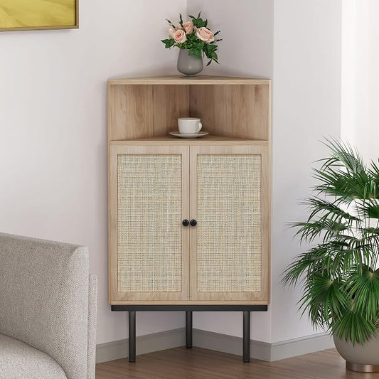 XIAO WEI 39 Inch Boho Corner Cabinet by XIAOWEI