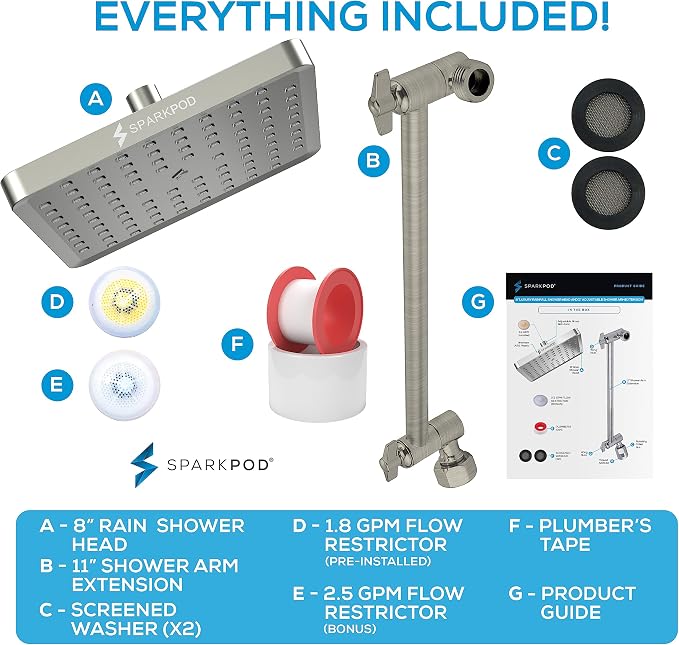 SparkPod Square Rain Shower Head - Image 7