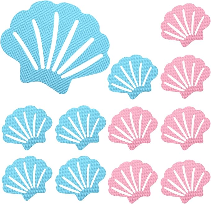 12 Pcs Bathtub Stickers Non Slip, Shell Shaped Tubs Safety Shower Treads - Image 7