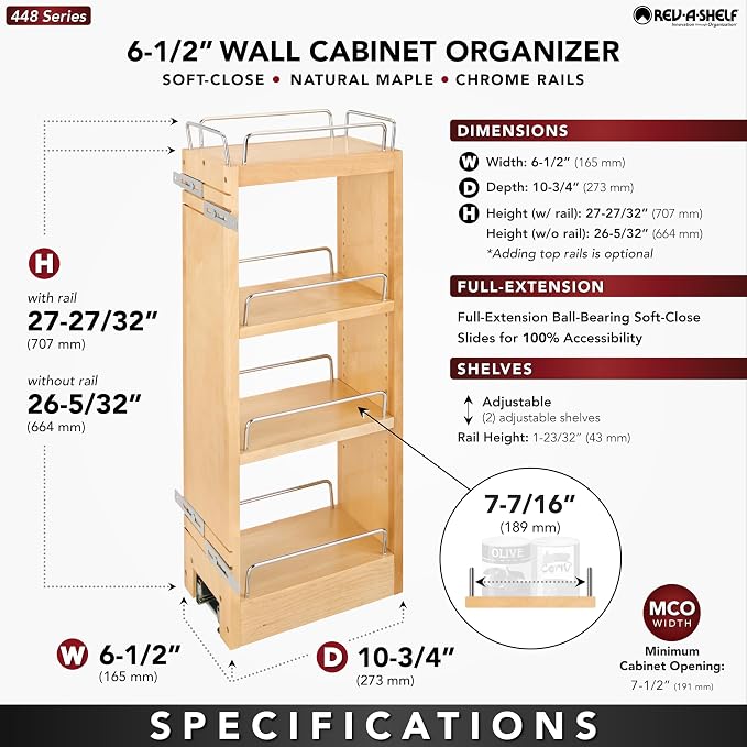 Rev-A-Shelf 6" Pull Out Shelf Organizer - Image 3