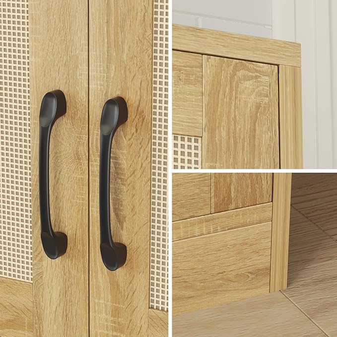 JASIWAY Kitchen Pantry Cabinet, Wooden Linen Pantry Cupboard - Image 4