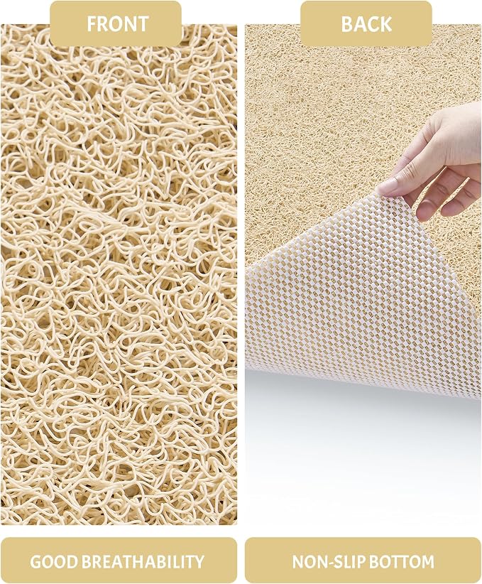 Beige Non Slip Square Shower Mat 24x24 Inch - Image 3