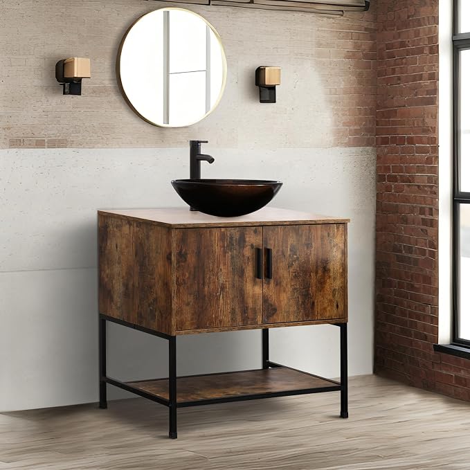 UEV Rustic Brown 36" Bathroom Vanity - Image 3