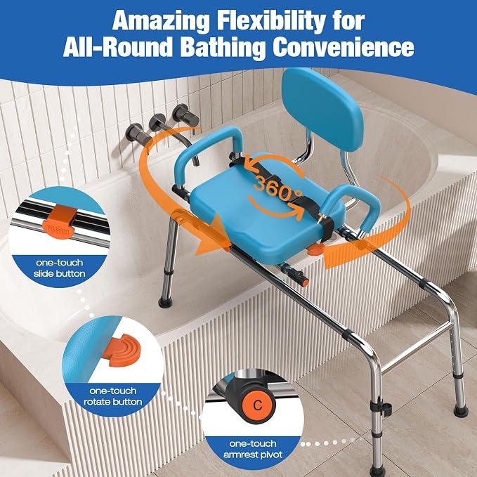 Sliding Shower Chair Tub Transfer Bench - Image 3