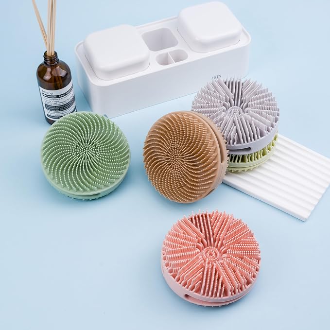 2 PC Silicone Exfoliating Body Scrubber, Silicone Body Shampoo Brush, Soft - Image 7