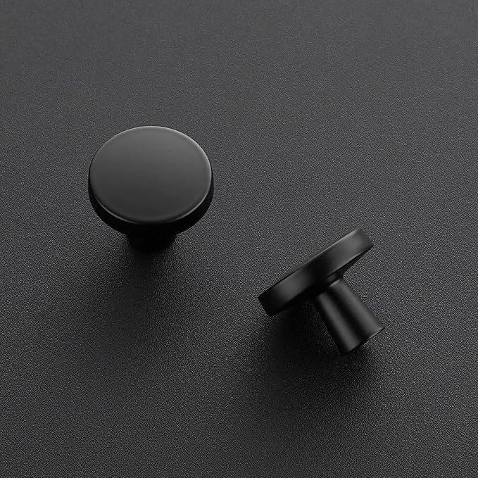 Ravinte 60 Pack Drawer Pulls 1-1/4 Inch Matte Black Kitchen Cabinet Knobs Solid - Image 2