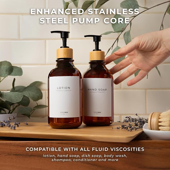 Maisonovo Plastic Soap Dispenser Set | Hand Soap and Dish Soap Dispenser Set | - Image 4