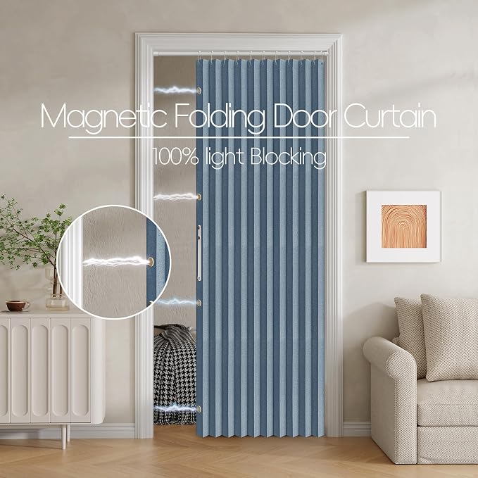 100% Blackout Fabric Folding Door Curtain - Image 2