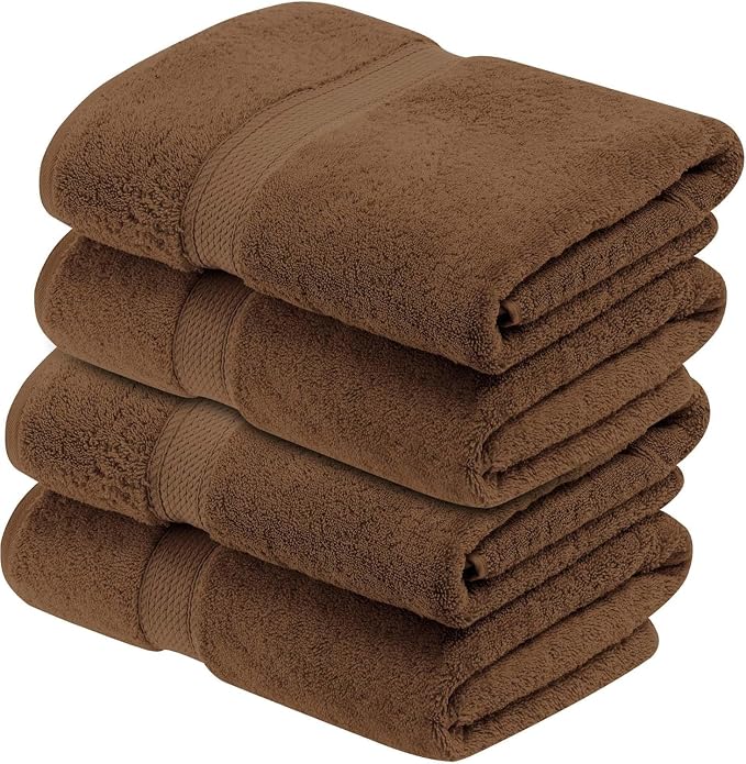 Superior Egyptian Cotton Pile Bath Towel Set of 4, Ultra Soft Luxury Towels by SUPERIOR