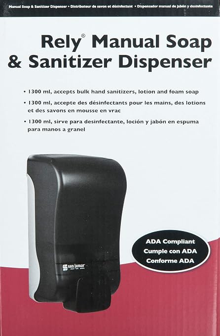 San Jamar SF1300TBK SF1300 Rely Manual Foam Soap Dispenser, 1300 mL - Image 7