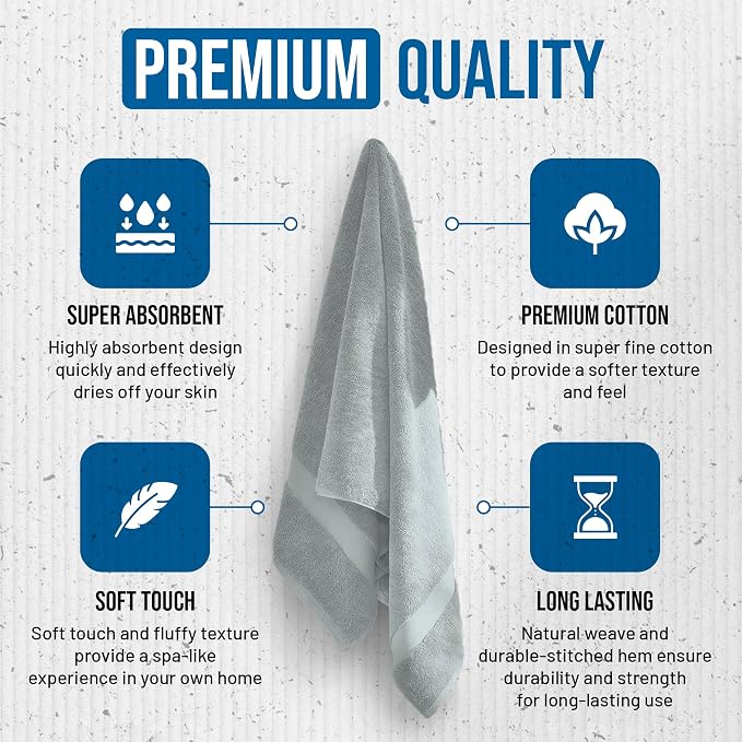 TOWELTIQUE- Organic Cotton Luxury Bath Towels Pack of 4 GOTS & Oeko- TEX - Image 2