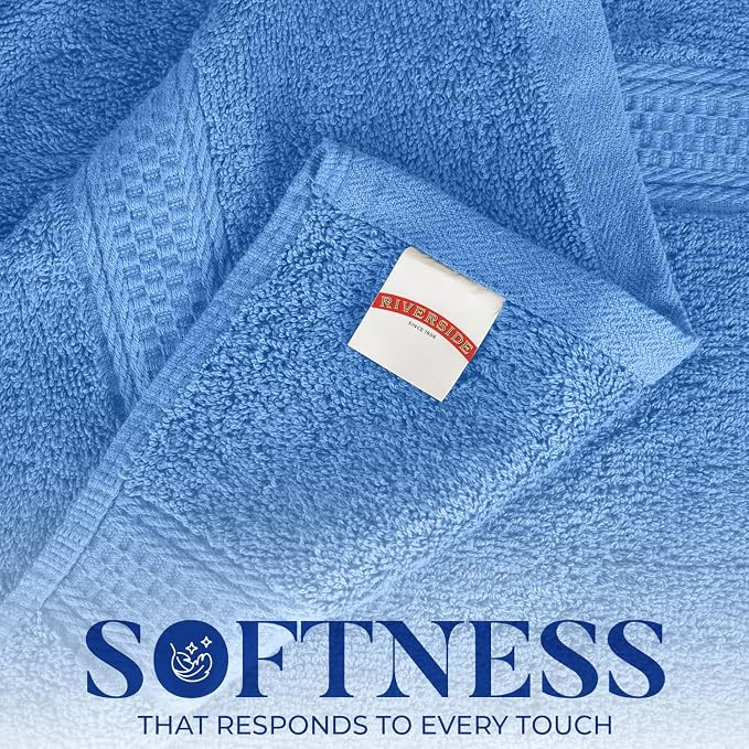 RIVERSIDE 100% Ring Spun Cotton Large Bath Towels Set of 4, 27 x 54 Inches – - Image 4