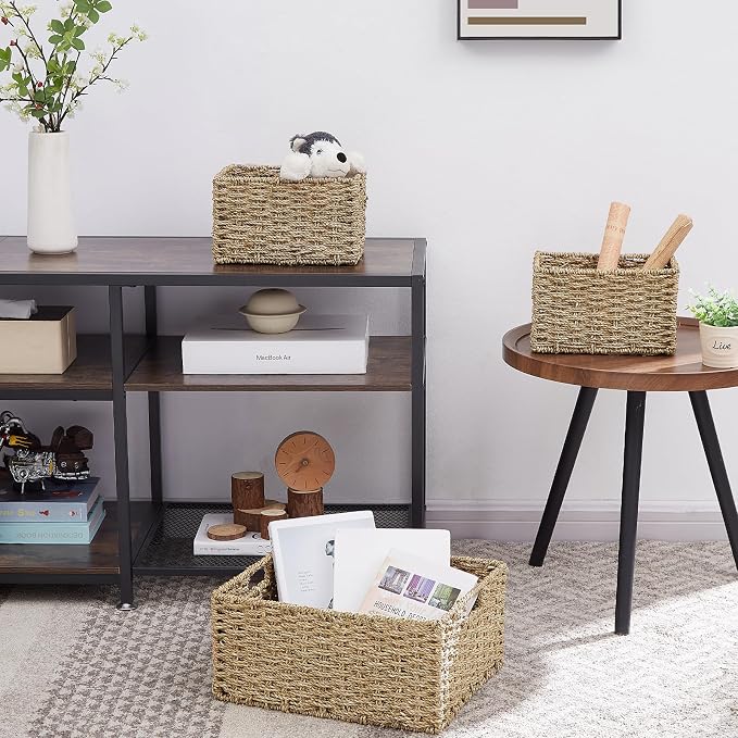 Vagusicc Wicker Basket, Seagrass Wicker Storage Basket - Image 5