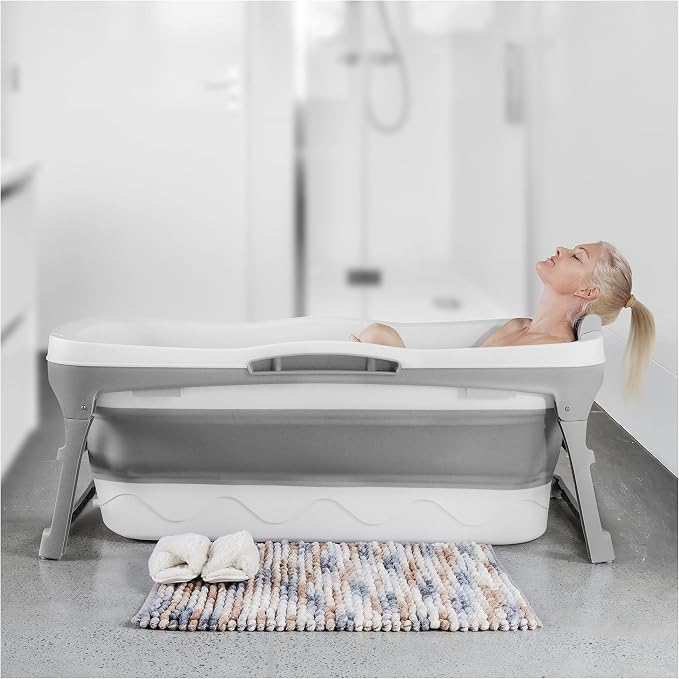 Portable Bathtub for Adult- Extra Large 56" Foldable Collapsible tub. by ELDERFLOWER+%26+BERRIES