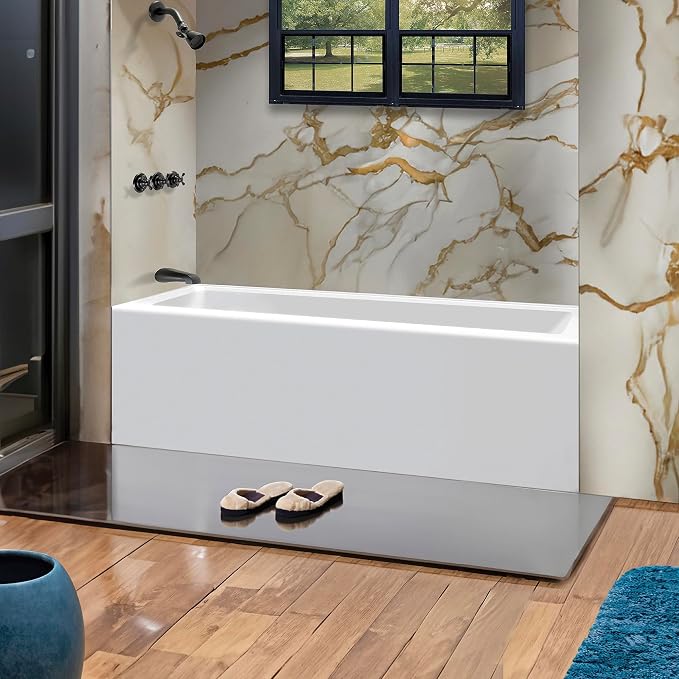 Fine Fixtures Acrylic, Fiberglass Alcove Soaking Bathtub by Fine+Fixtures