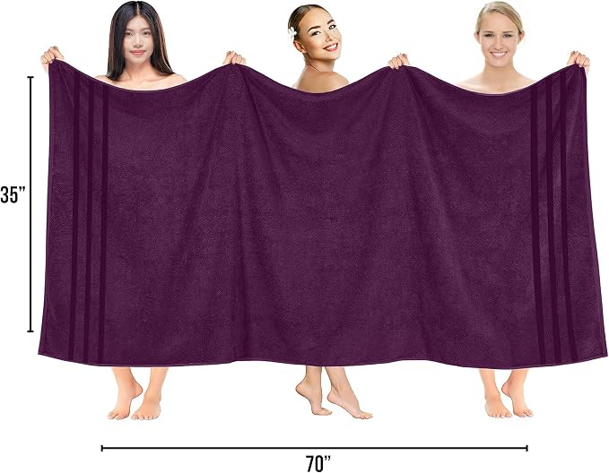 RIVERSIDE Pack of 2 Extra Large Bath Sheets 35 x 70 Inches - Image 2