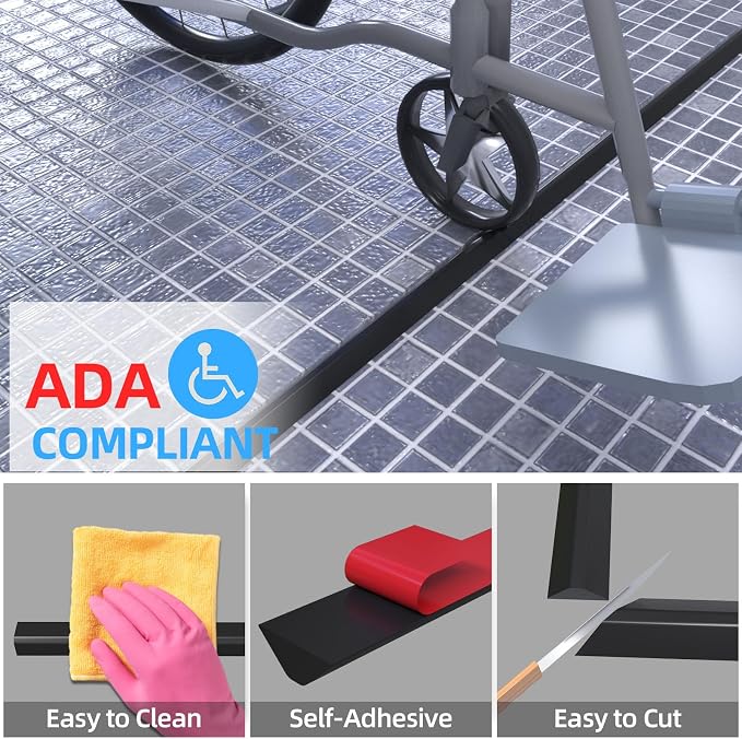 Duzzy 39 Inch Collapsible Shower Water Dam, Shower Threshold Water Stopper - Image 3