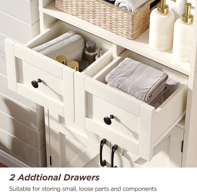 67" Tall Farmhouse Bathroom Storage Cabinet - Image 4