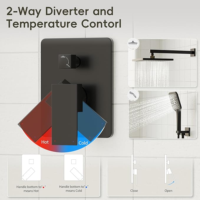 Gabrylly Shower System, 10 Inches Rain Shower Heads - Image 5