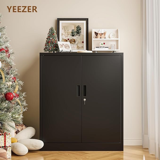 Metal Storage Cabinet, 36 Inch Tall Metal Storage Cabinet - Image 2