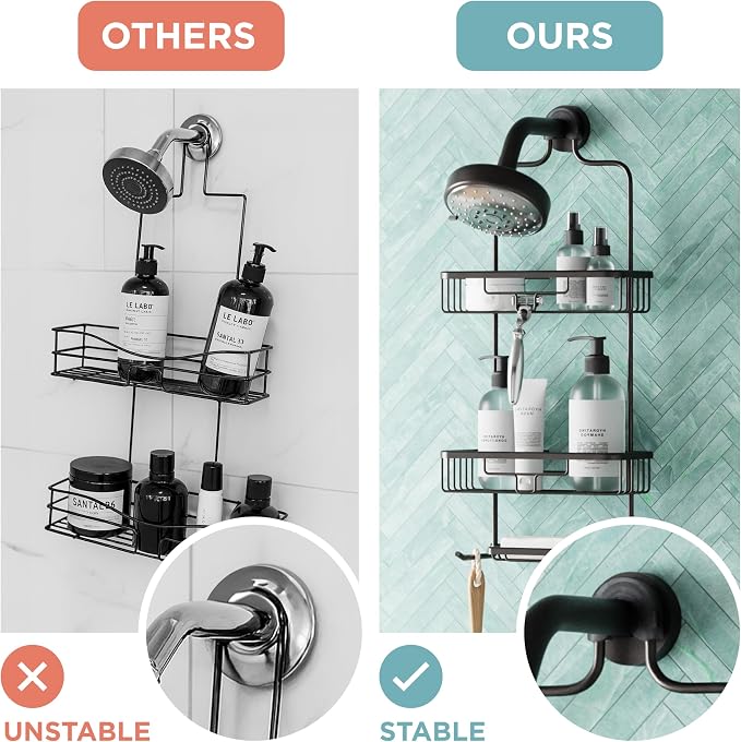 Zenna Home Rustproof Hanging Shower Caddy, Over the Shower Head Caddy - Image 8