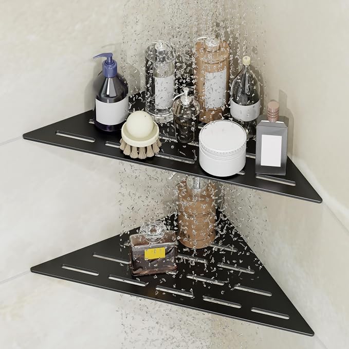 Corner Shower Caddy Shelf, Recessed Built-in Bathroom Storage - Image 7