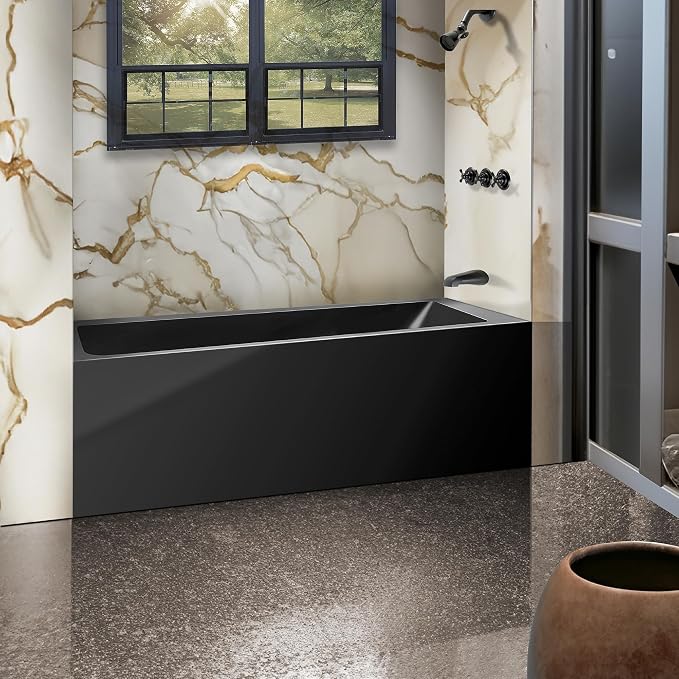Fine Fixtures Acrylic, Fiberglass Alcove Soaking Bathtub by Fine+Fixtures