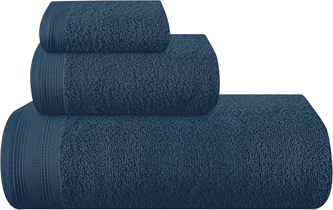 Ultra Soft 3 Pack Cotton Towel Set, Contains a Bath Towels 28x55 inch, a Hand by Unknown
