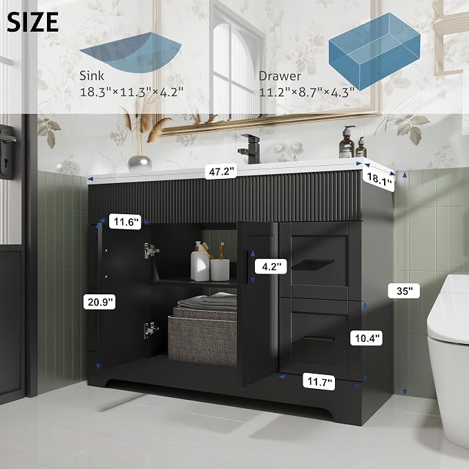 eclife 48" Bathroom Vanities Sink Combo - Image 2