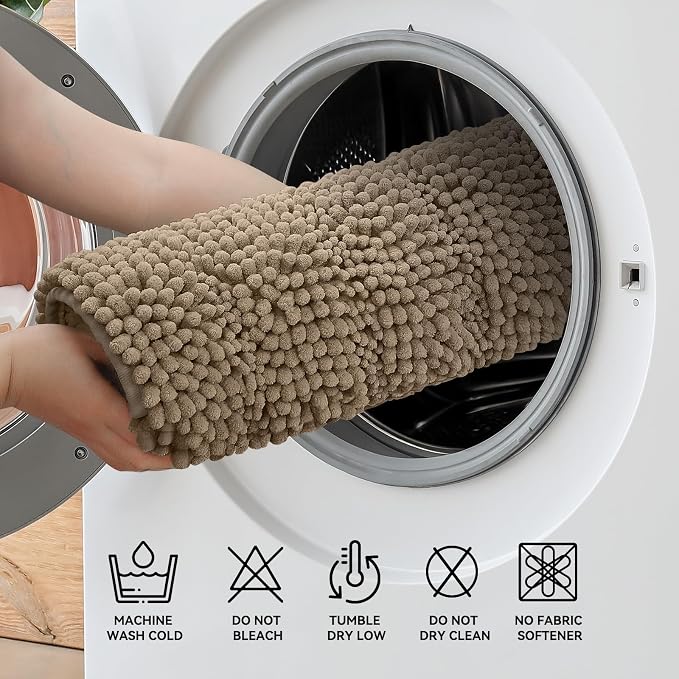 Bcoimo 36"×24" Chenille Bath Mat – Non-Slip - Image 6
